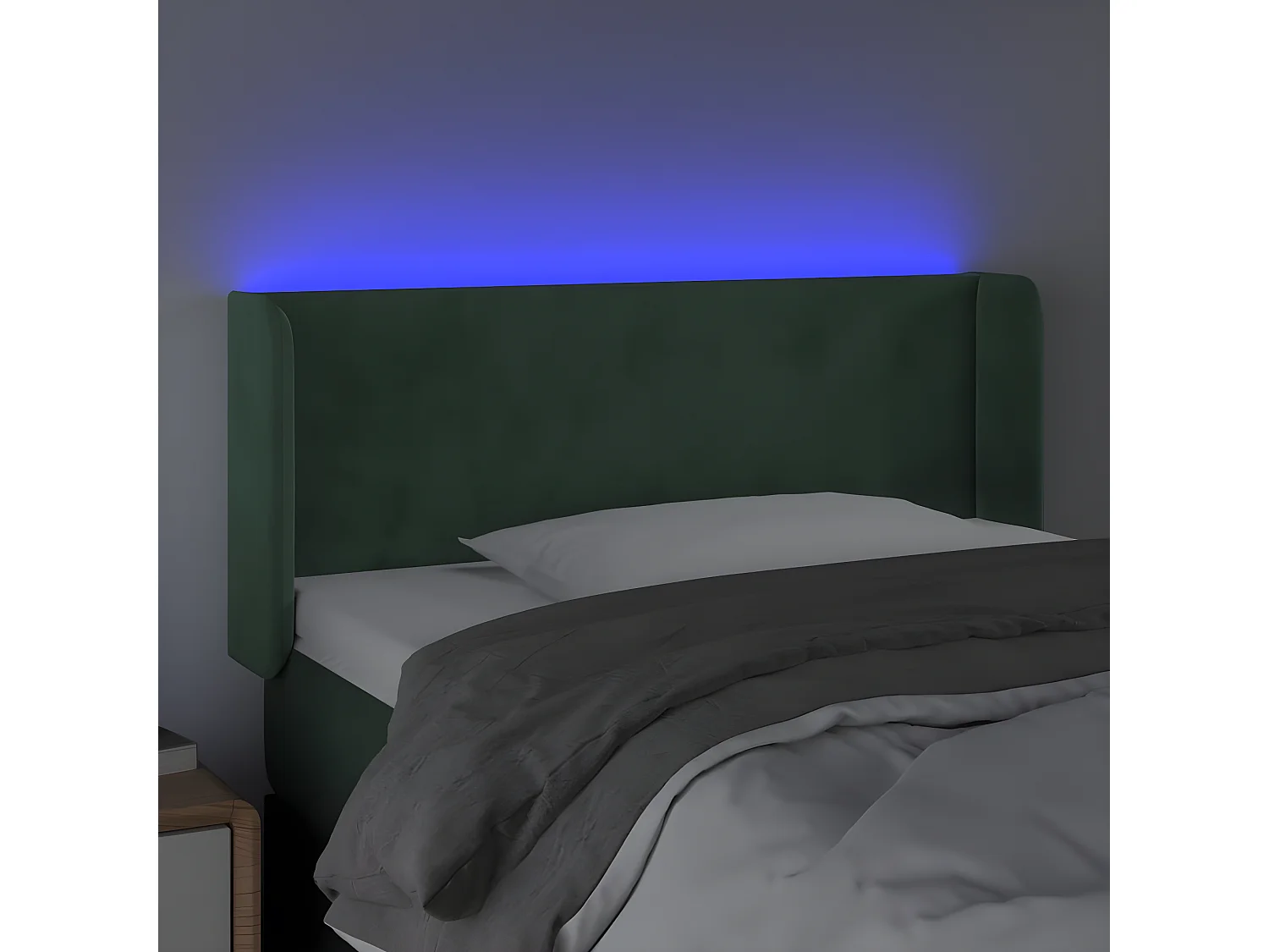 Tête de lit à LED Vert foncé 103x16x78/88 cm Velours