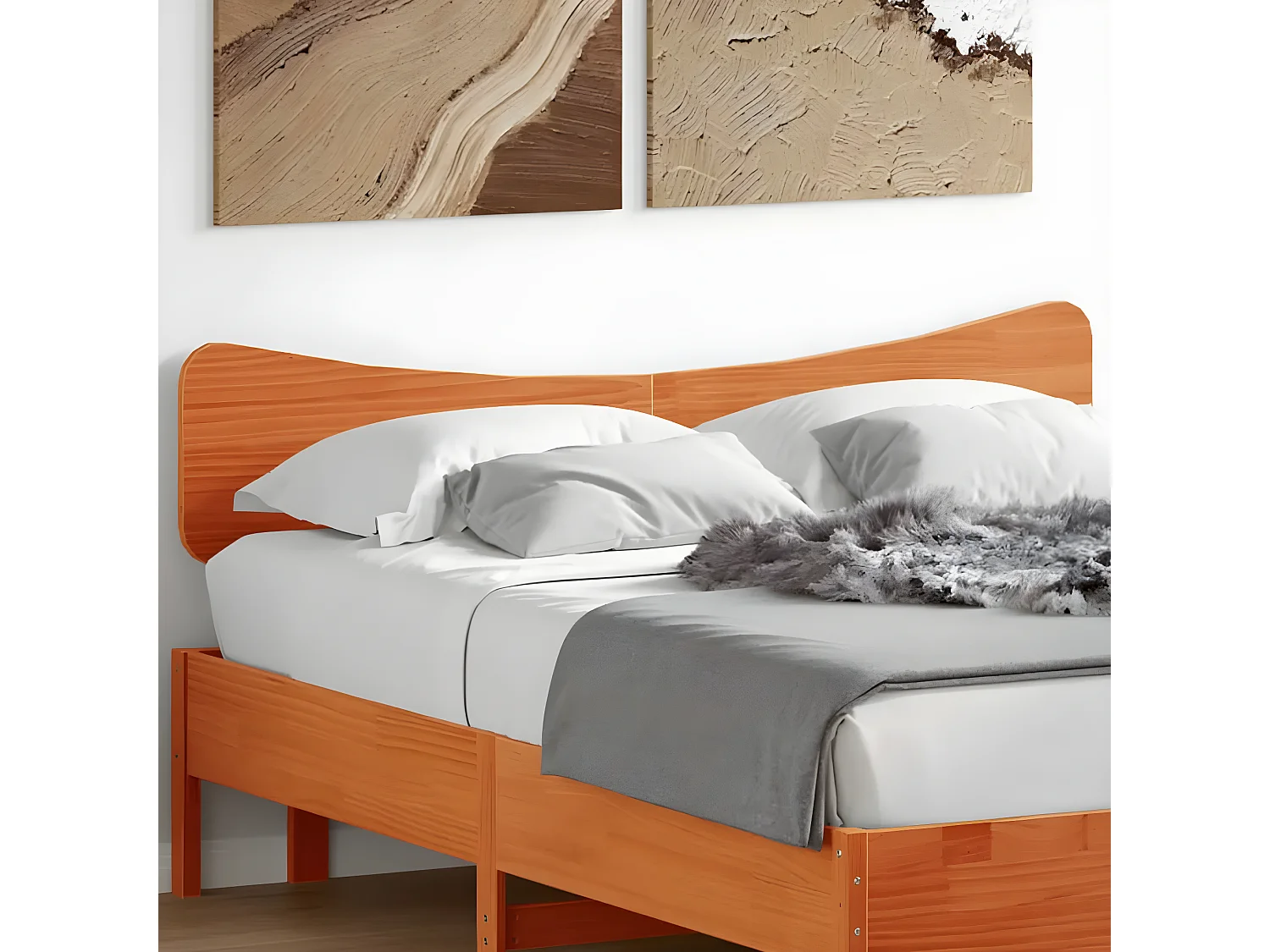 Tête de lit cire marron 150 cm bois massif de pin