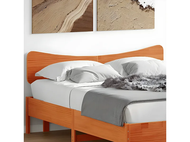 Tête de lit cire marron 150 cm bois massif de pin