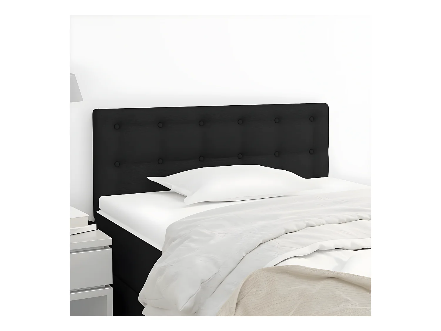 Tête de lit Noir 90x5x78/88 cm Tissu