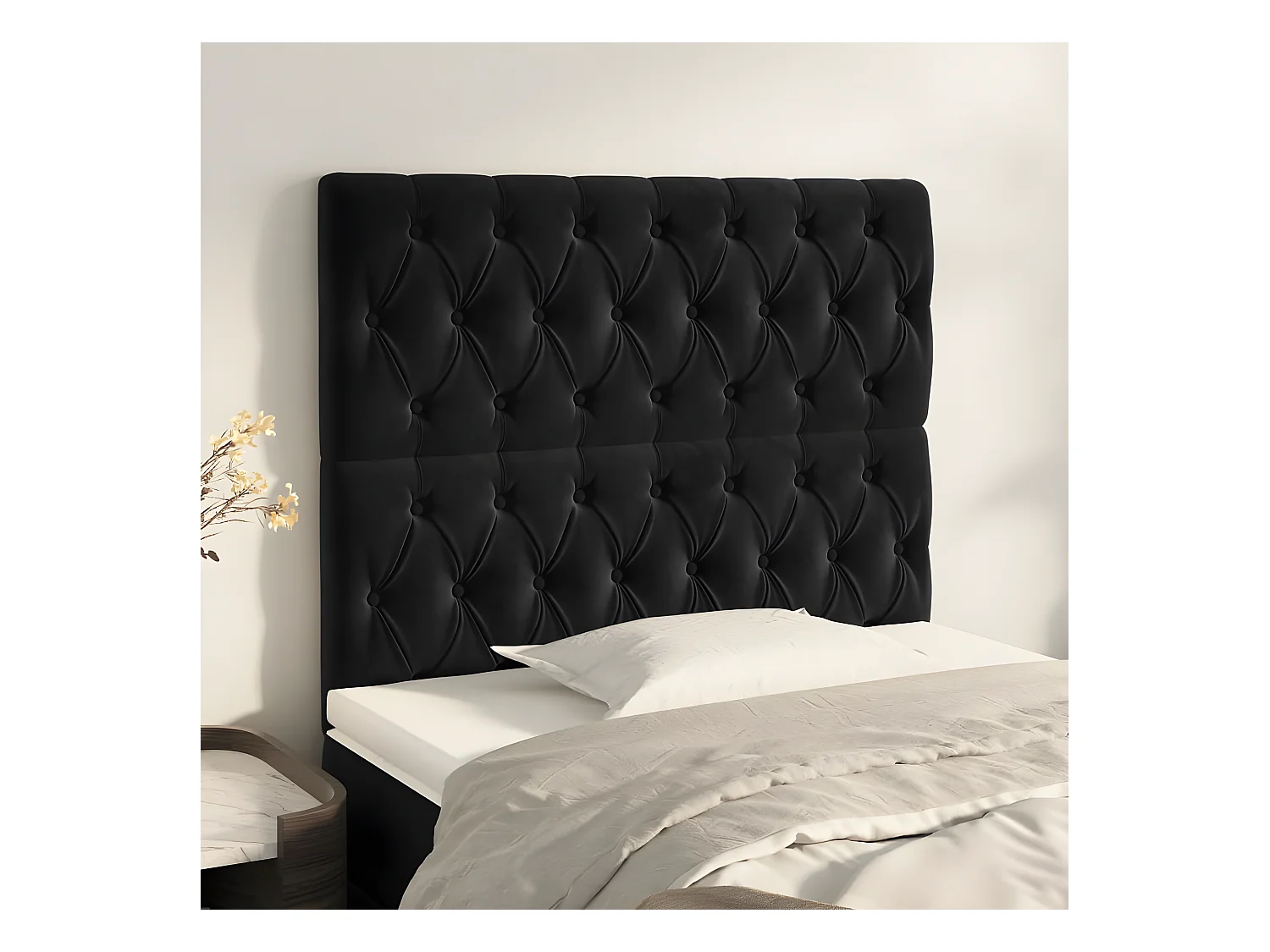 Têtes de lit 2 pièces Noir 90x7x78/88 cm Velours