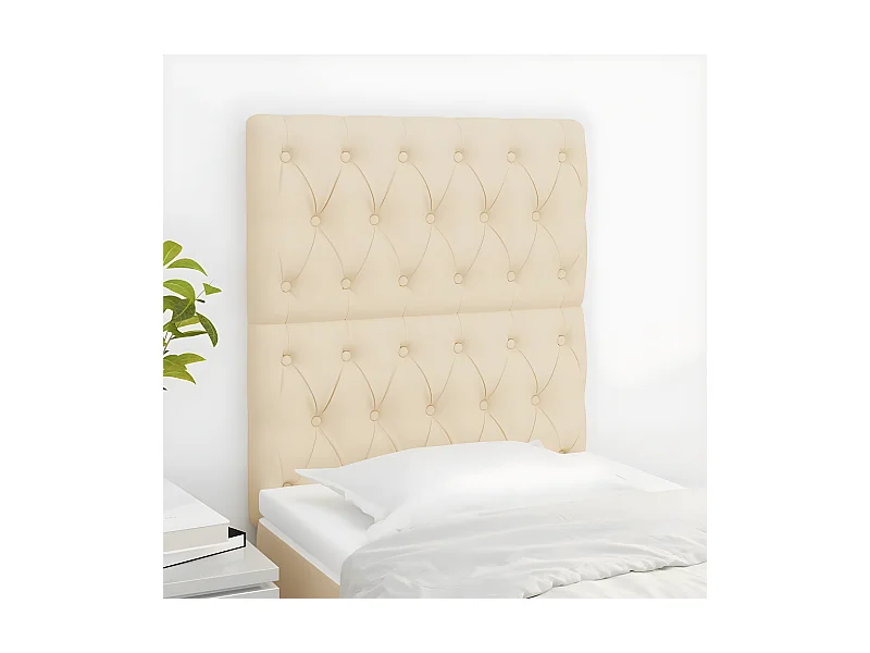 Têtes de lit 2 pièces Crème 80x7x78/88 cm Tissu