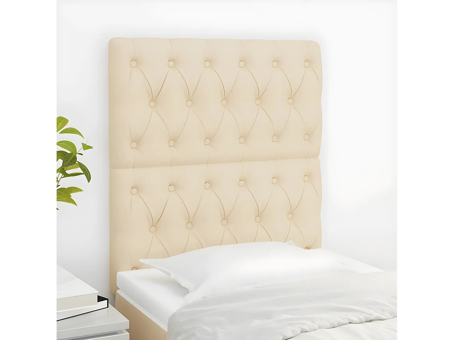 Têtes de lit 2 pièces Crème 80x7x78/88 cm Tissu