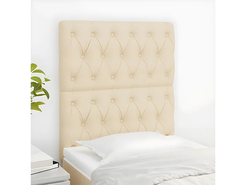 Têtes de lit 2 pièces Crème 80x7x78/88 cm Tissu