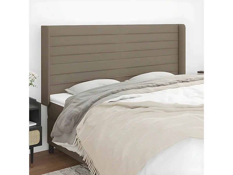 Tête de lit avec oreilles Taupe 163x16x118/128 cm Tissu