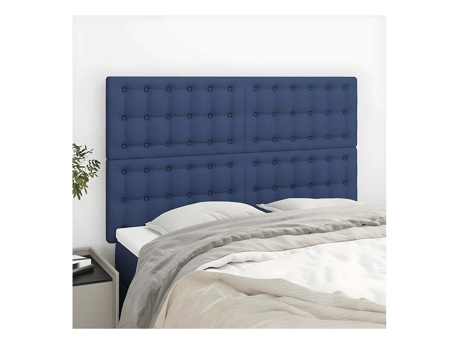 Têtes de lit 4 pièces Bleu 72x5x78/88 cm Tissu