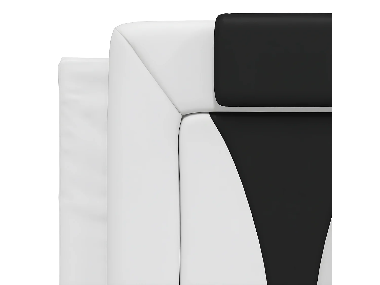 Coussin de tête de lit blanc et noir 140 cm similicuir