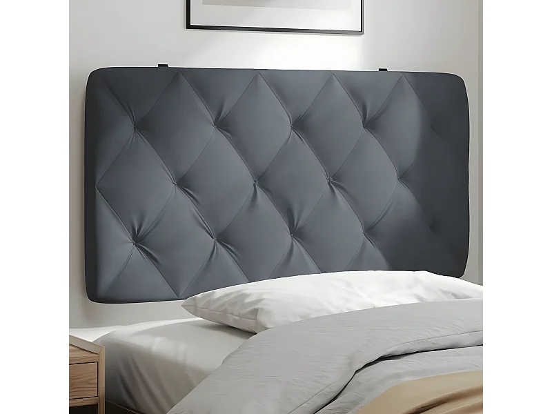 Hoofdbordkussen 100 cm fluweel donkergrijs