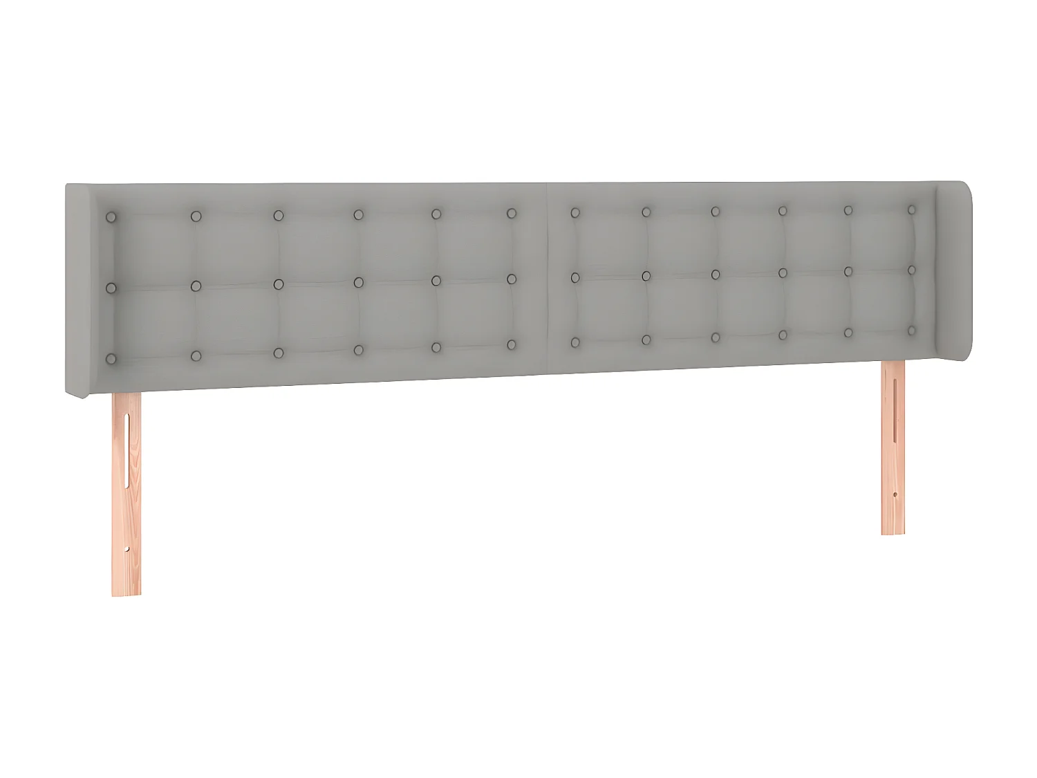 Tête de lit avec oreilles Gris clair 183x16x78/88 cm Tissu