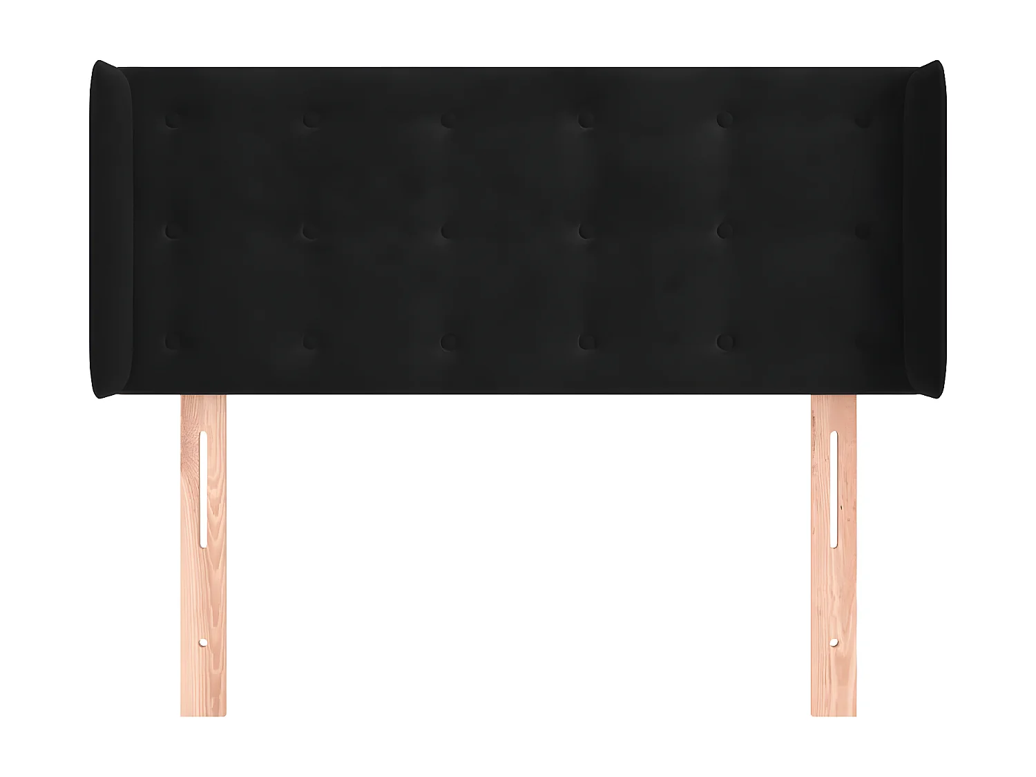 Tête de lit avec oreilles Noir 93x16x78/88 cm Velours