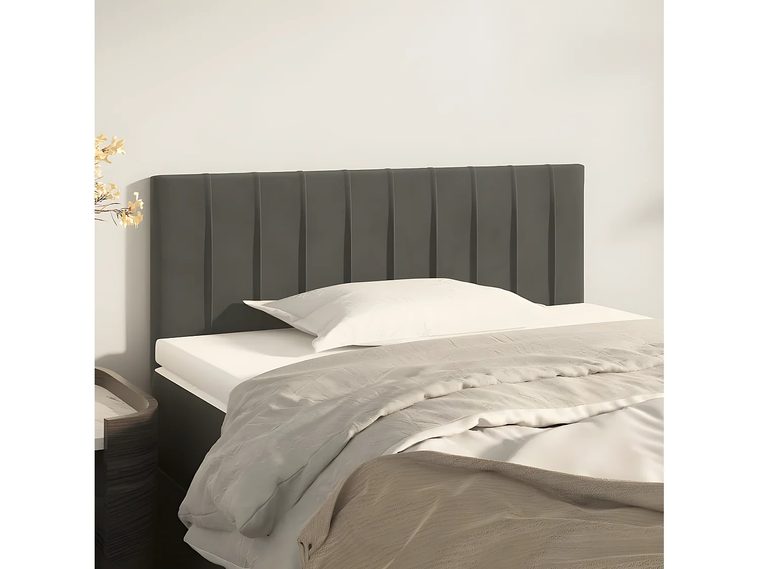 Tête de lit Gris foncé 90x5x78/88 cm Velours