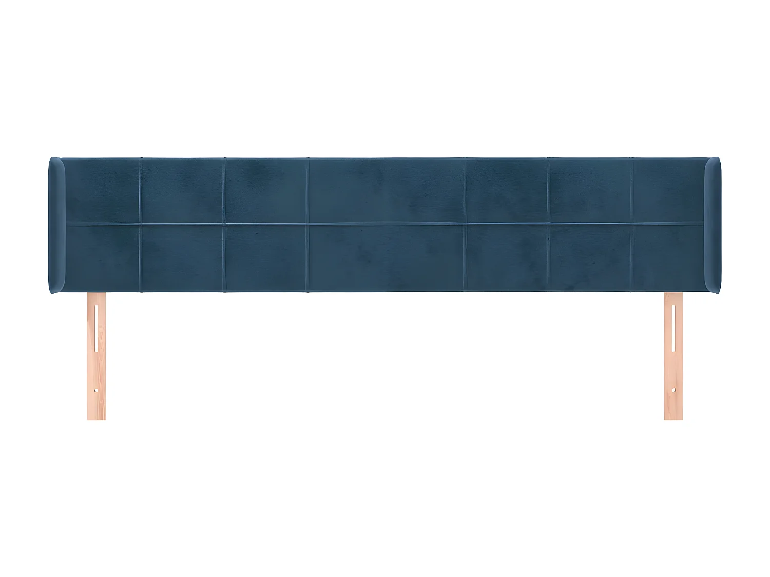 Tête de lit avec oreilles Bleu foncé 183x16x78/88 cm Velours