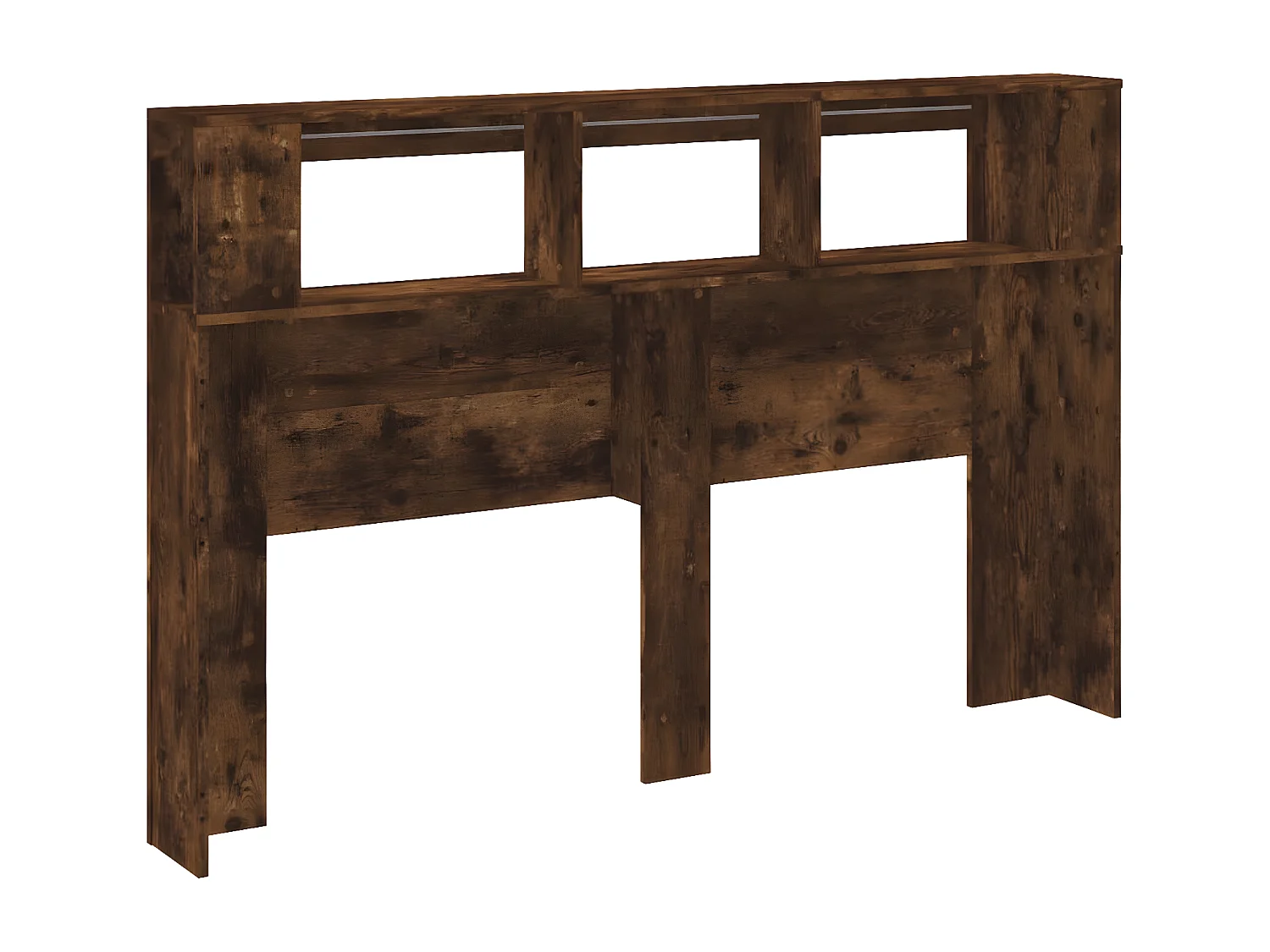 Tête de lit à LED chêne fumé 160x18,5x103,5cm bois d'ingénierie