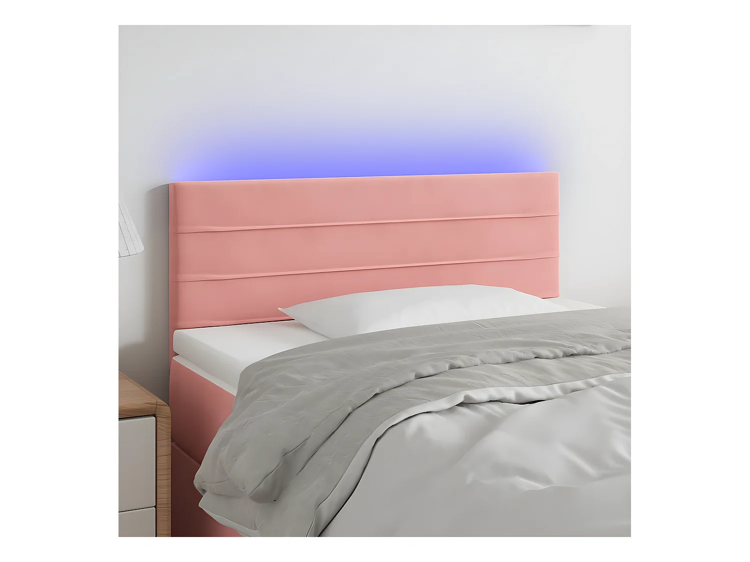 Tête de lit à LED Rose 100x5x78/88 cm Velours
