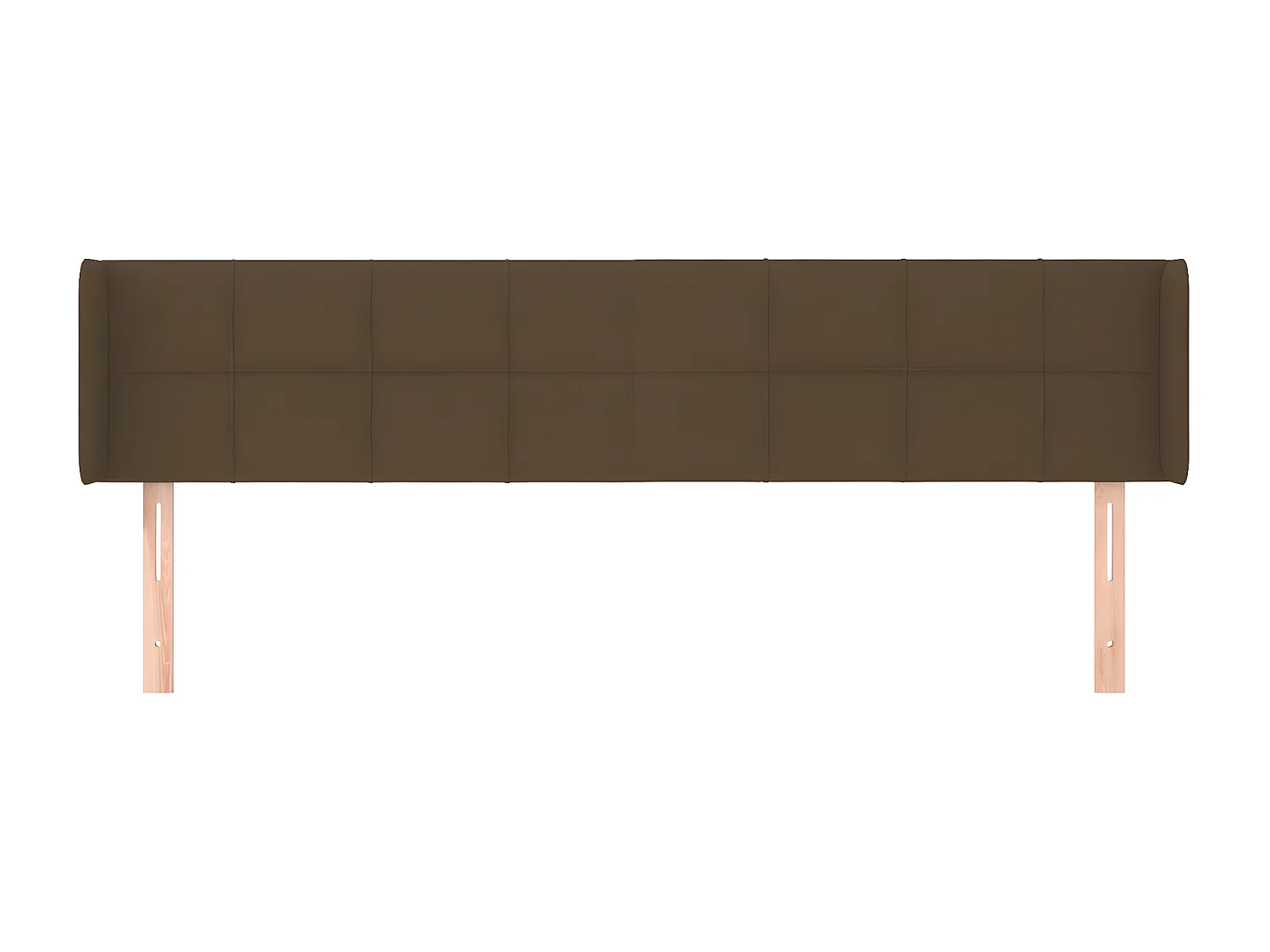 Tête de lit avec oreilles Marron Foncé 183x16x78/88 cm Tissu