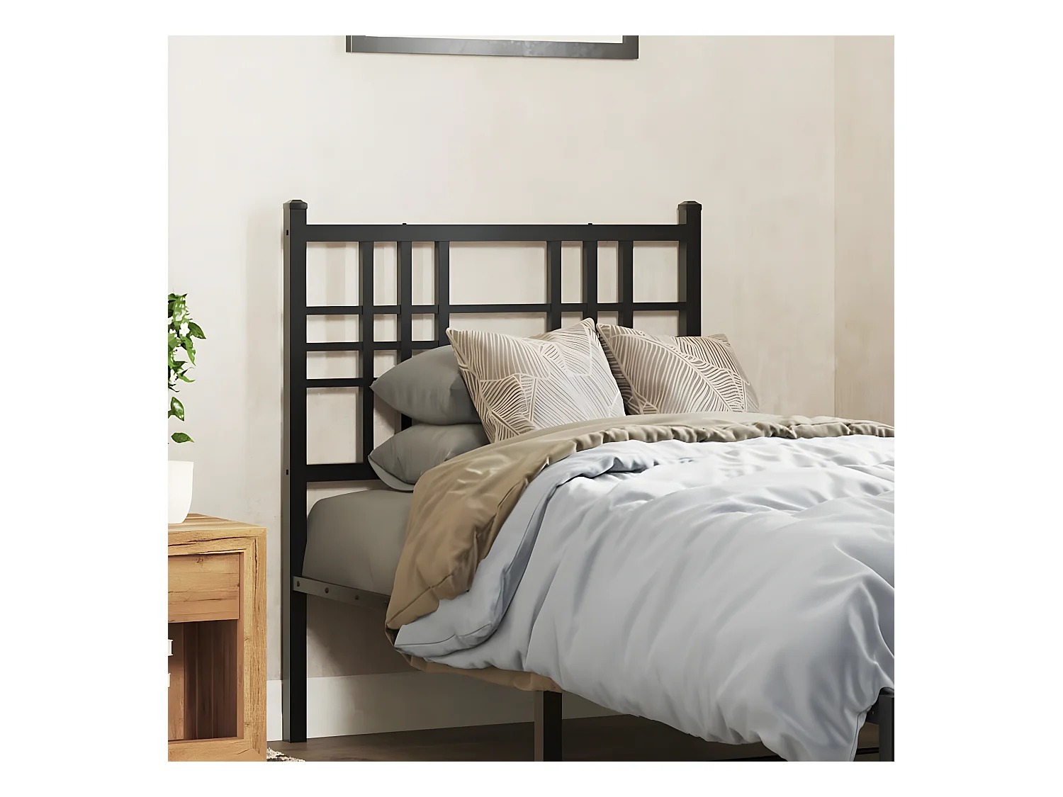Cabeceira de cama 75 cm metal preto