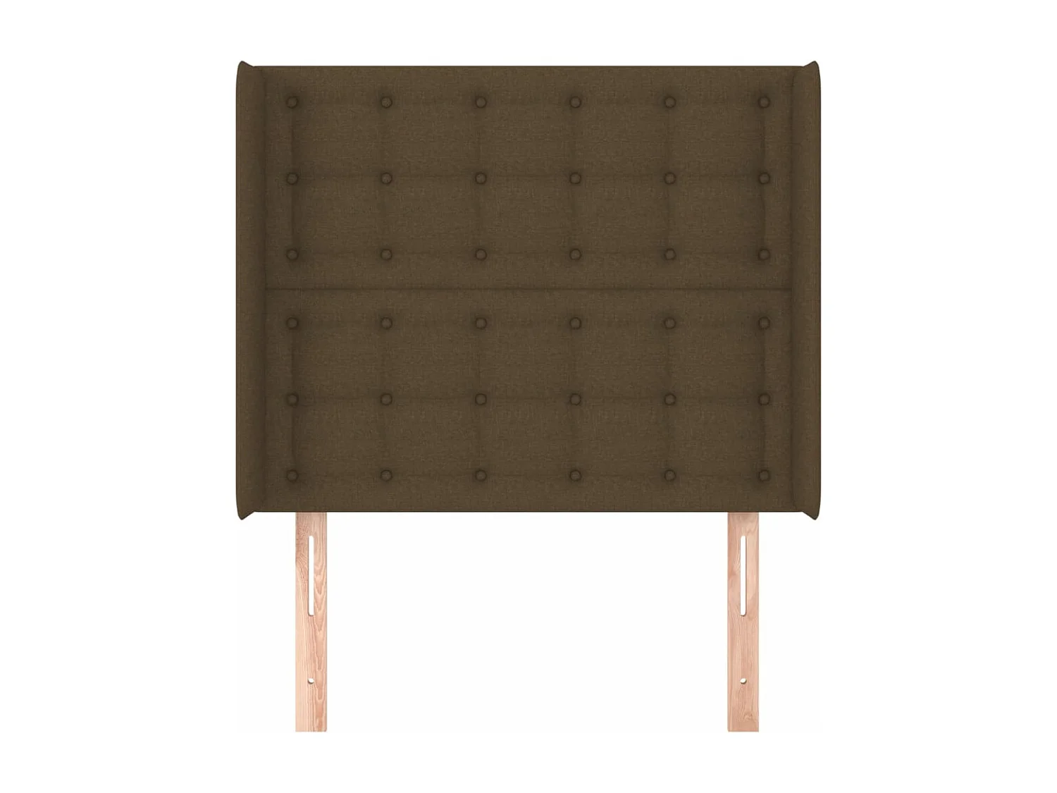 Tête de lit avec oreilles Marron foncé 103x16x118/128 cm Tissu
