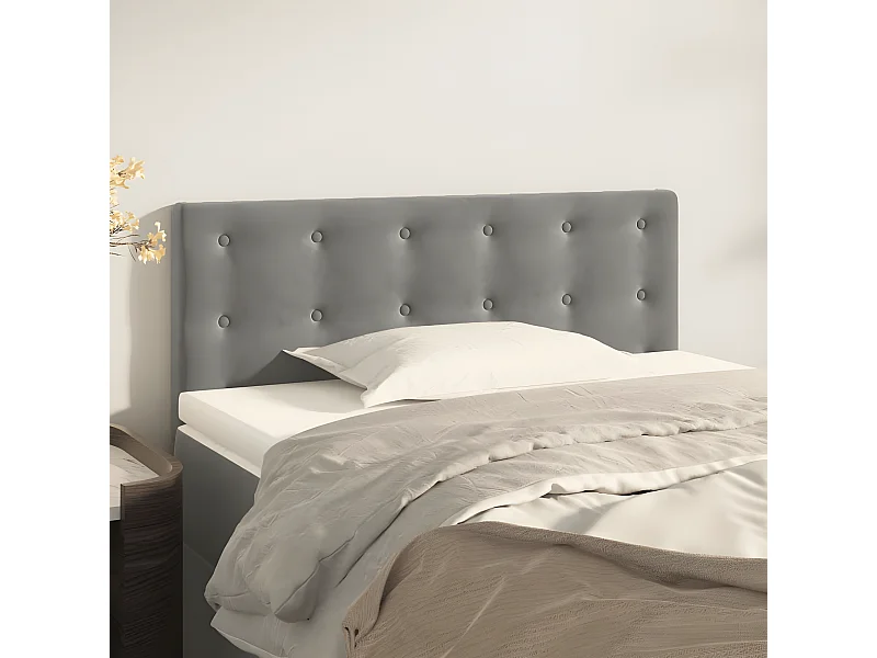 Cabecero de terciopelo gris claro 100x5x78/88 cm