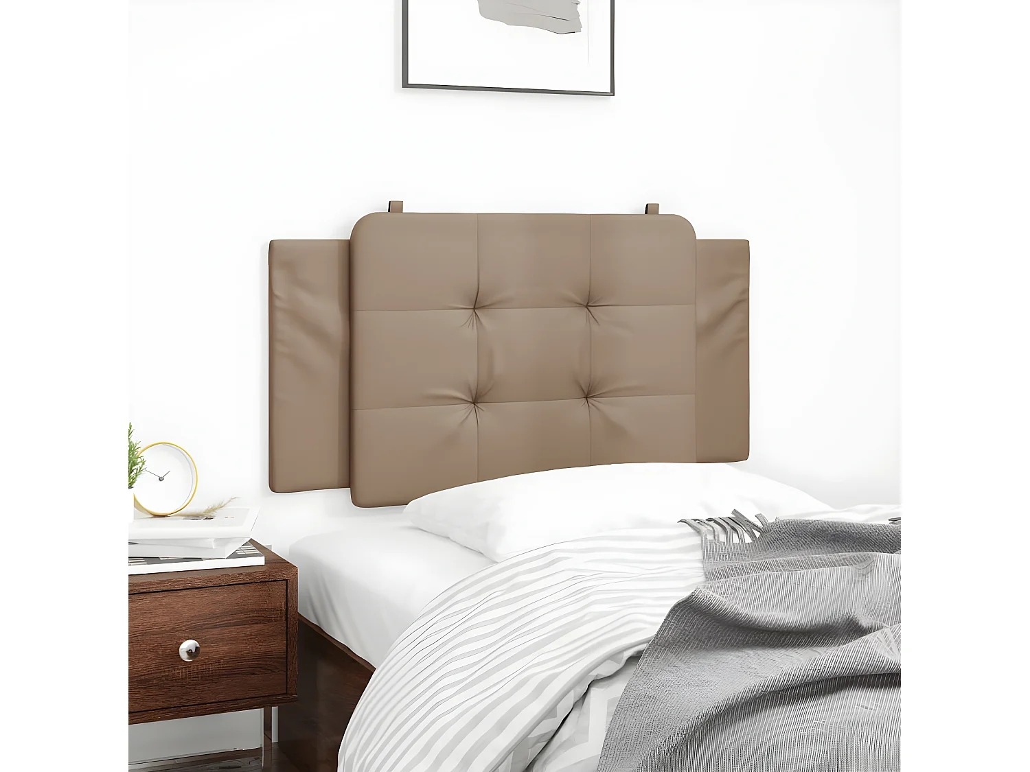 Coussin de tête de lit cappuccino 100 cm similicuir
