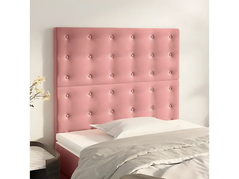 Têtes de lit 2 pièces Rose 100x5x78/88 cm Velours