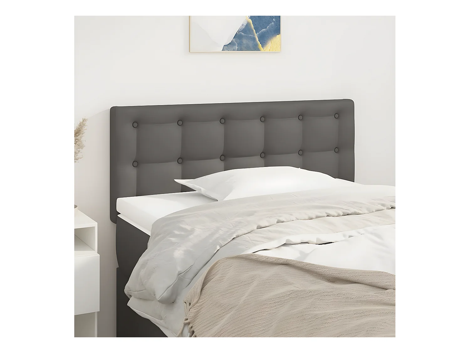 Tête de lit Gris 90x5x78/88 cm Similicuir