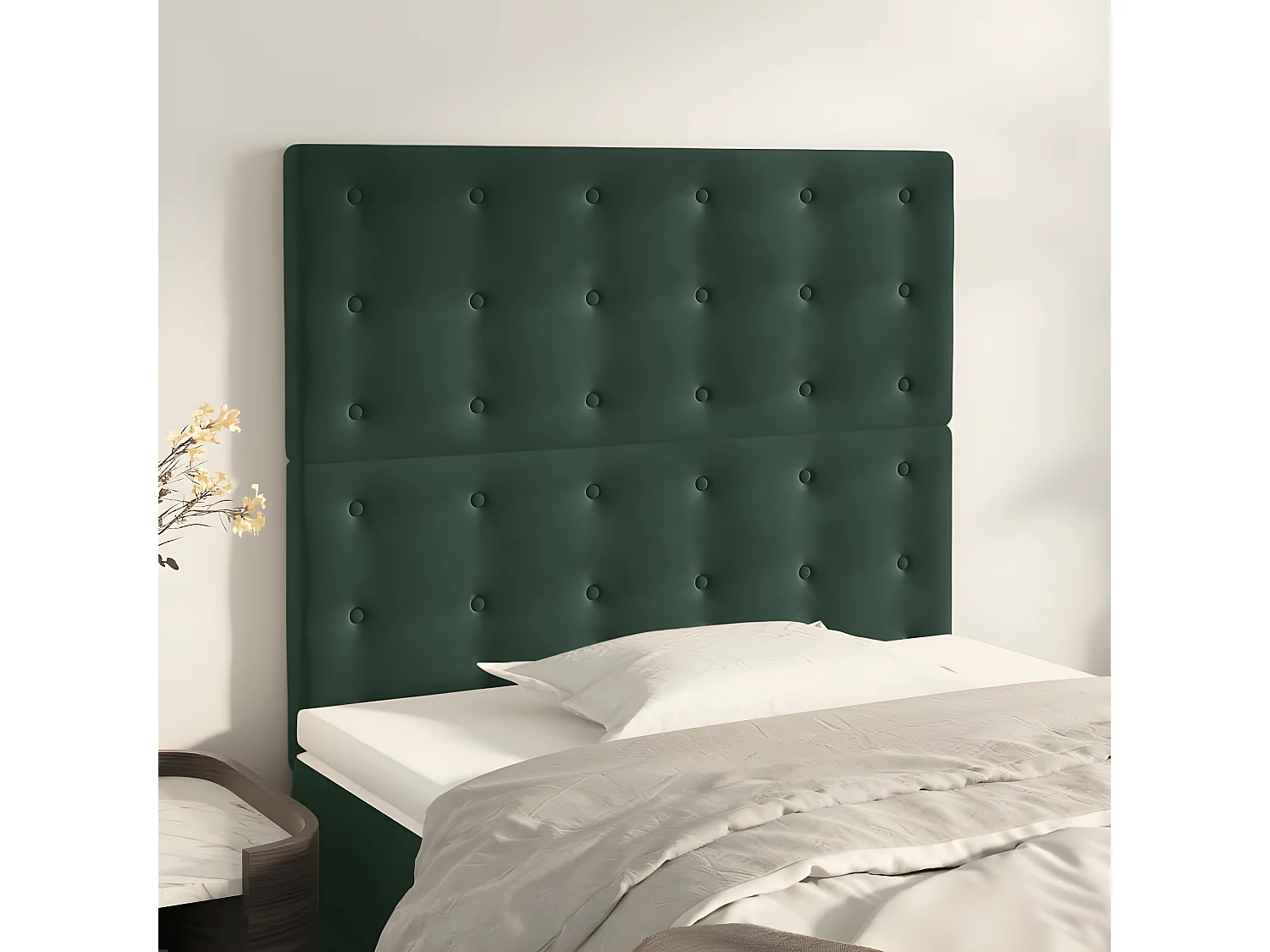 Têtes de lit 2 pièces Vert foncé 100x5x78/88 cm Velours