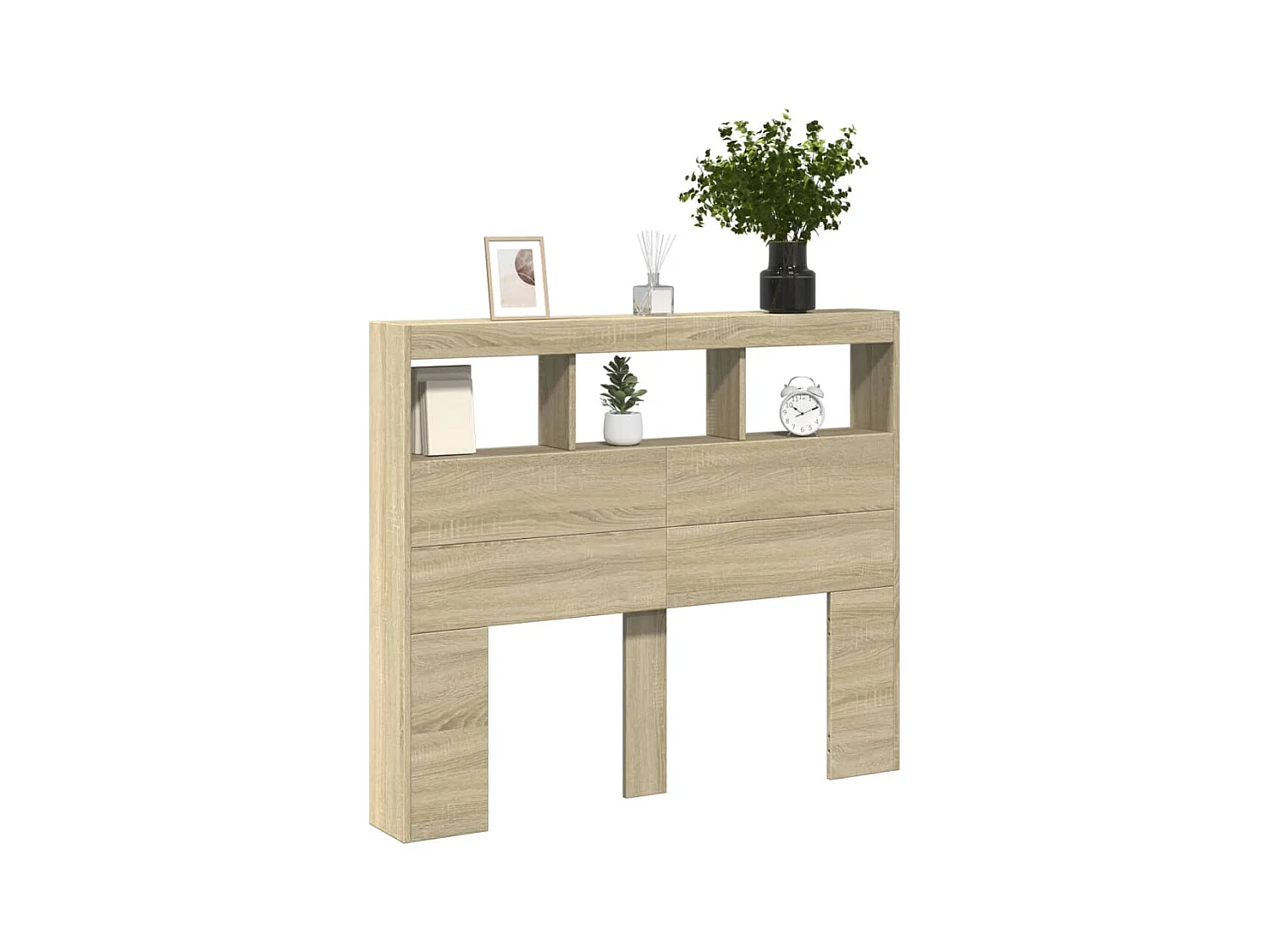 Armoire tête de lit avec LED chêne sonoma 120x17x102 cm