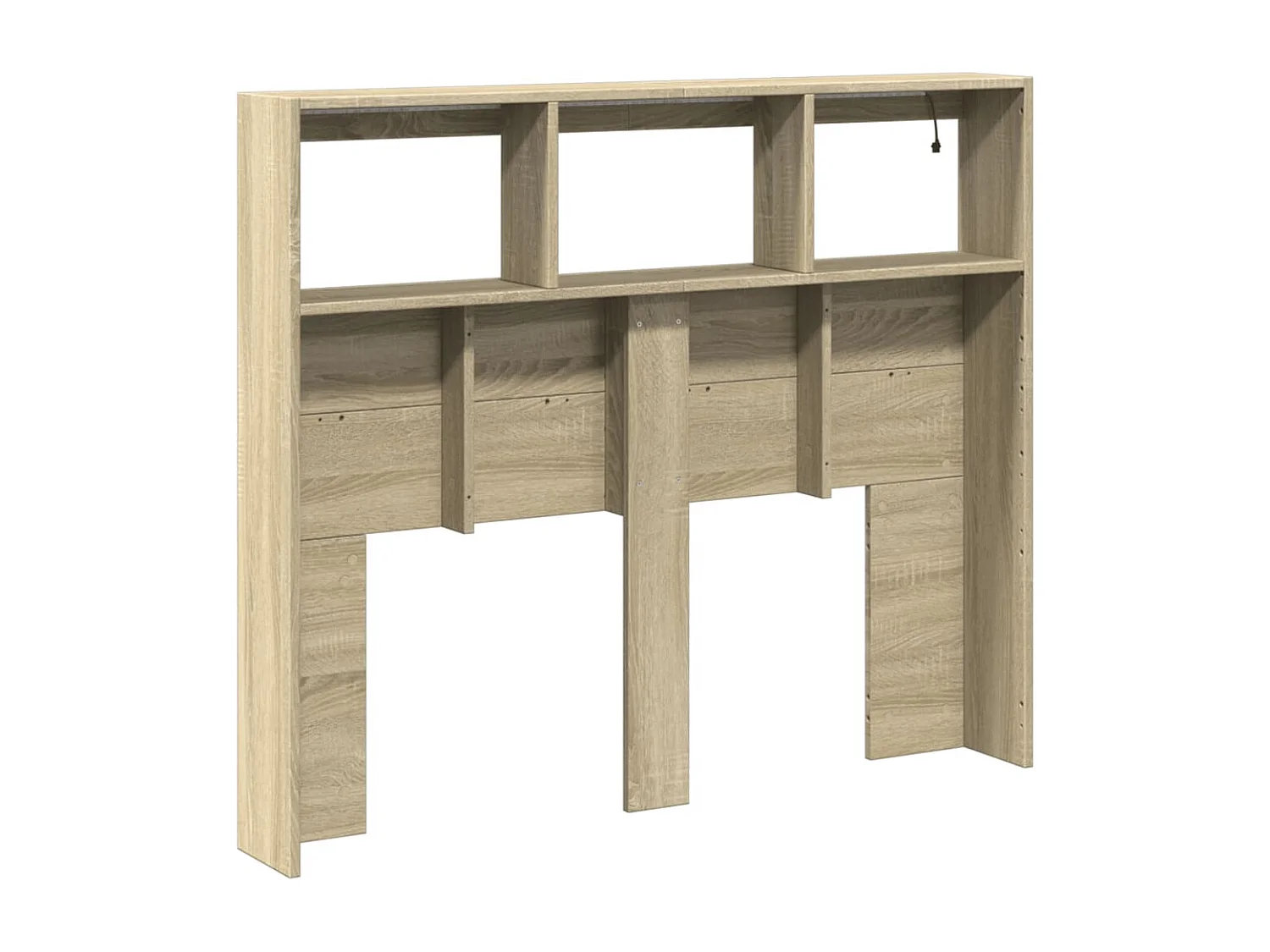 Armoire tête de lit avec LED chêne sonoma 120x17x102 cm
