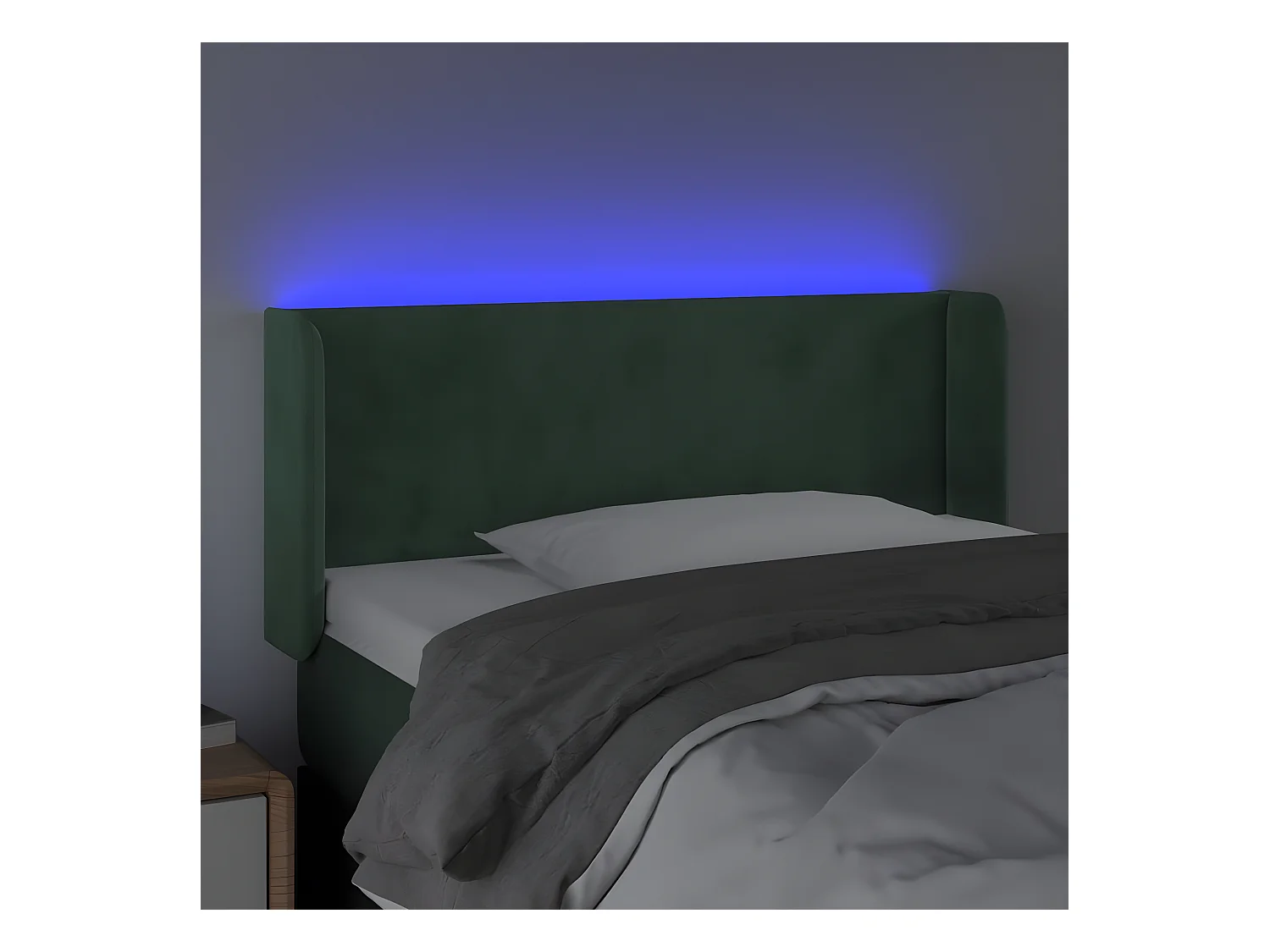Tête de lit à LED Vert foncé 93x16x78/88 cm Velours