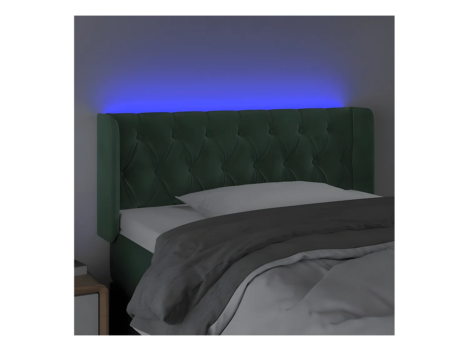 Tête de lit à LED Vert foncé 93x16x78/88 cm Velours