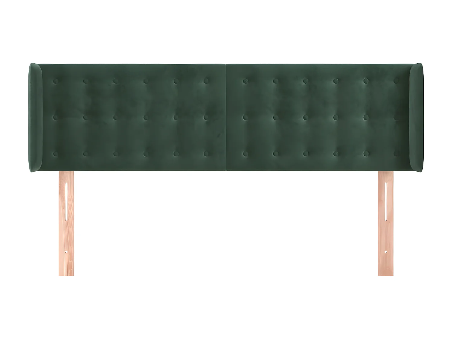 Tête de lit avec oreilles Vert foncé 147x16x78/88 cm Velours