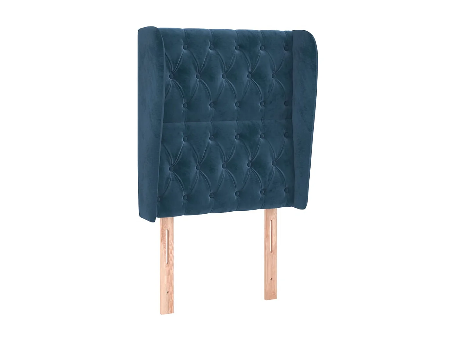 Cabecero con orejas de terciopelo azul oscuro 83x23x118/128 cm