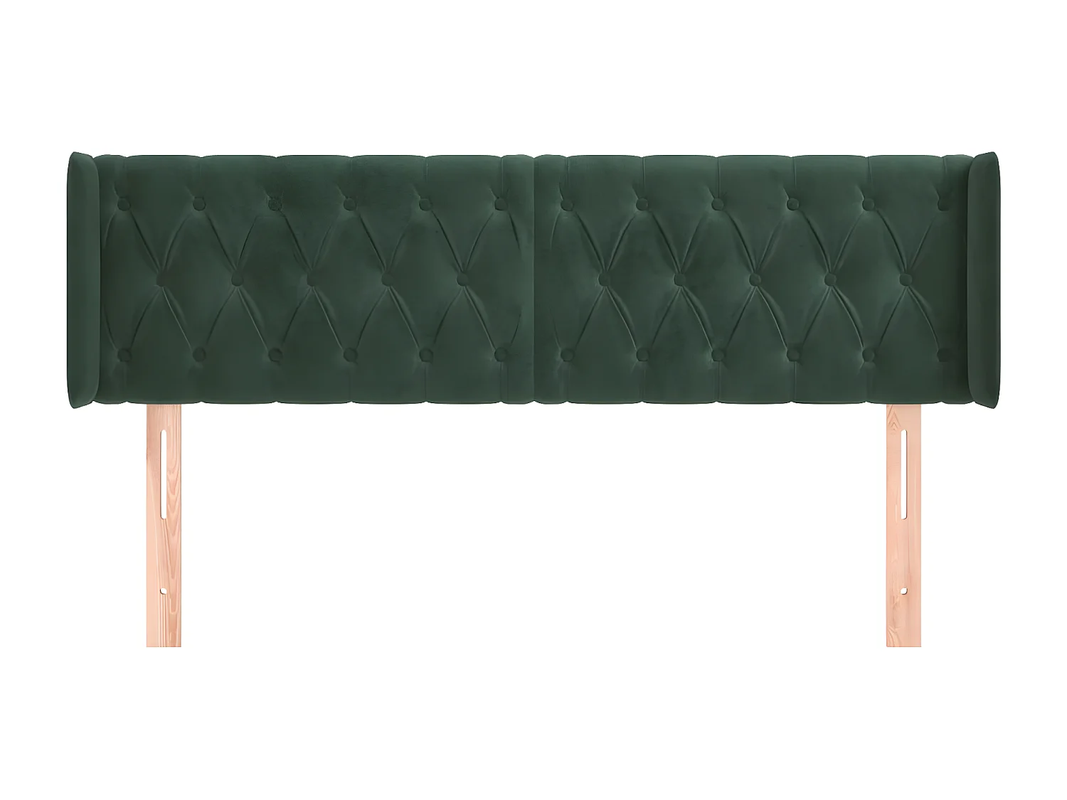 Tête de lit avec oreilles Vert foncé 163x16x78/88 cm Velours