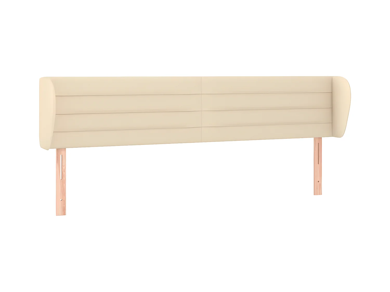 Cabecero de tela color crema 203x23x78/88 cm