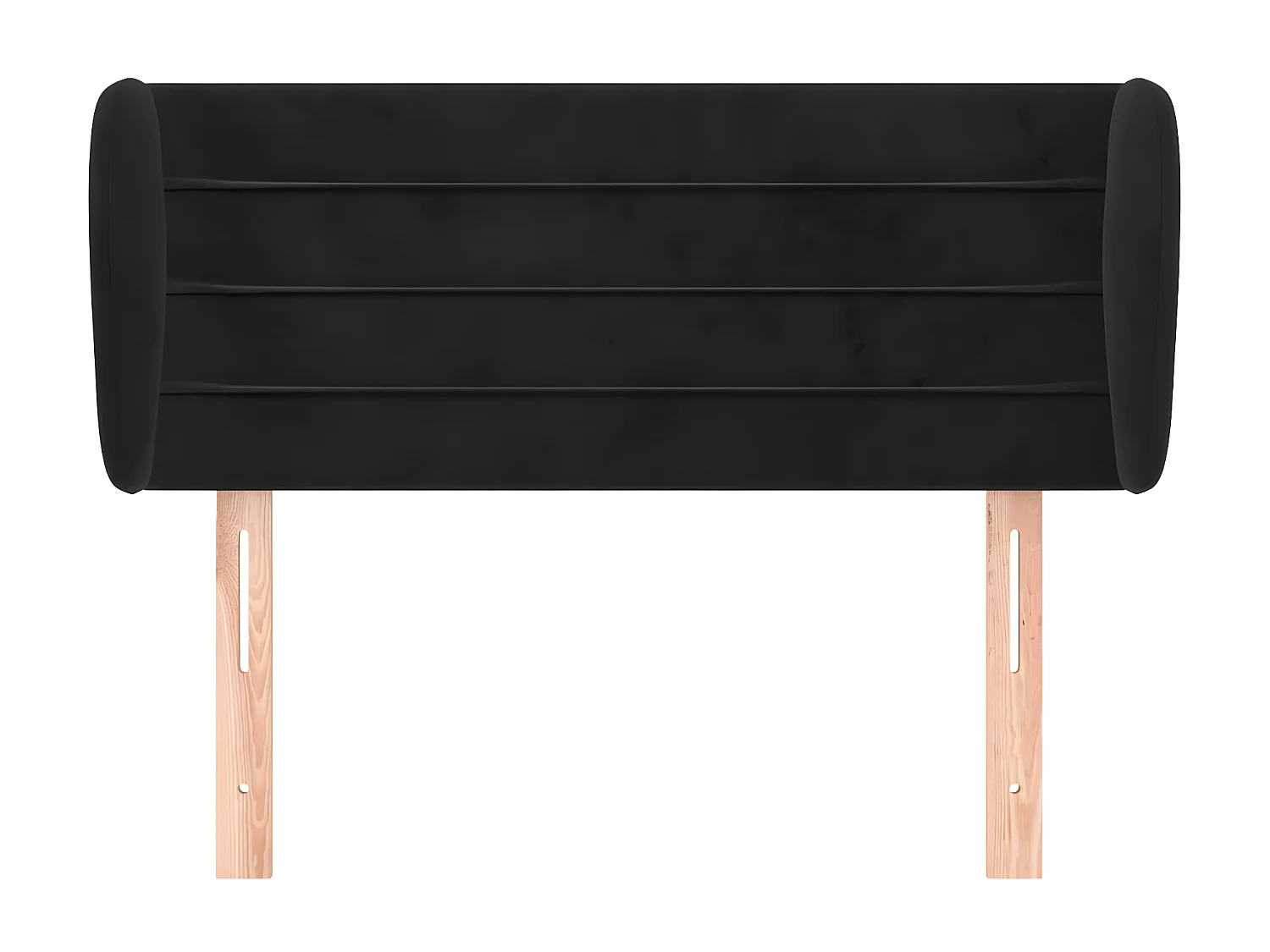 Tête de lit avec oreilles Noir 103x23x78/88 cm Velours