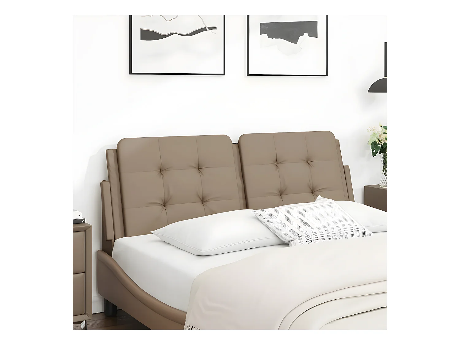 Coussin de tête de lit cappuccino 120 cm similicuir