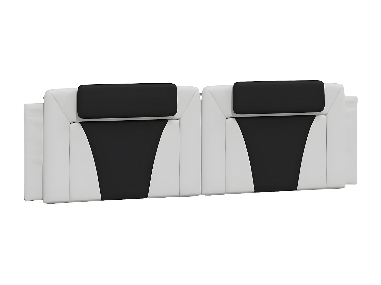 Coussin de tête de lit blanc et noir 180 cm similicuir