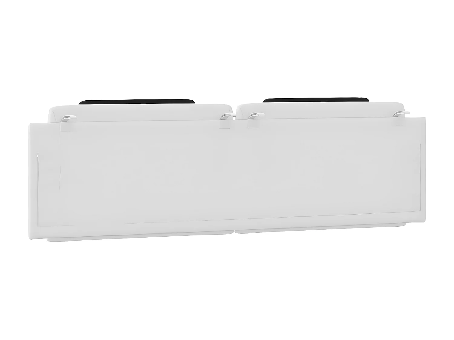 Coussin de tête de lit blanc et noir 180 cm similicuir