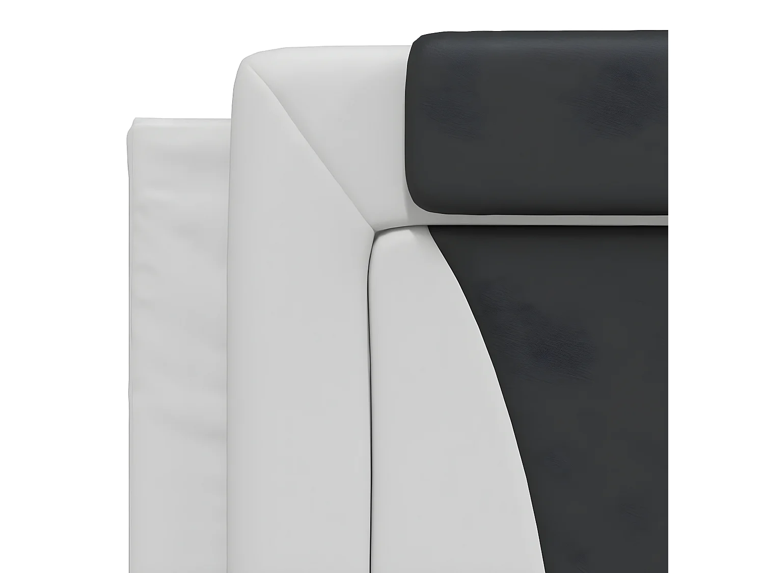 Coussin de tête de lit blanc et noir 180 cm similicuir