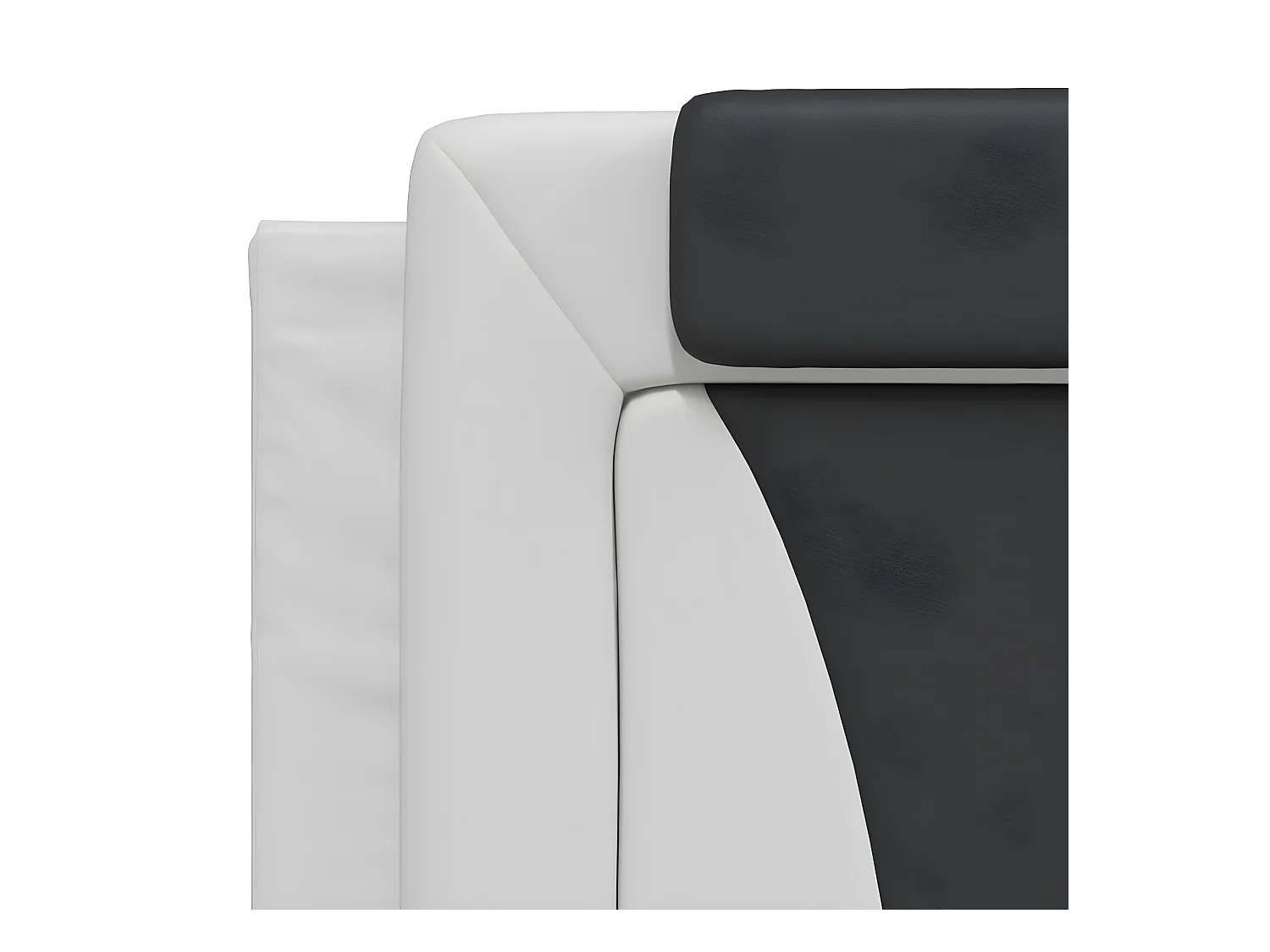 Coussin de tête de lit blanc et noir 180 cm similicuir