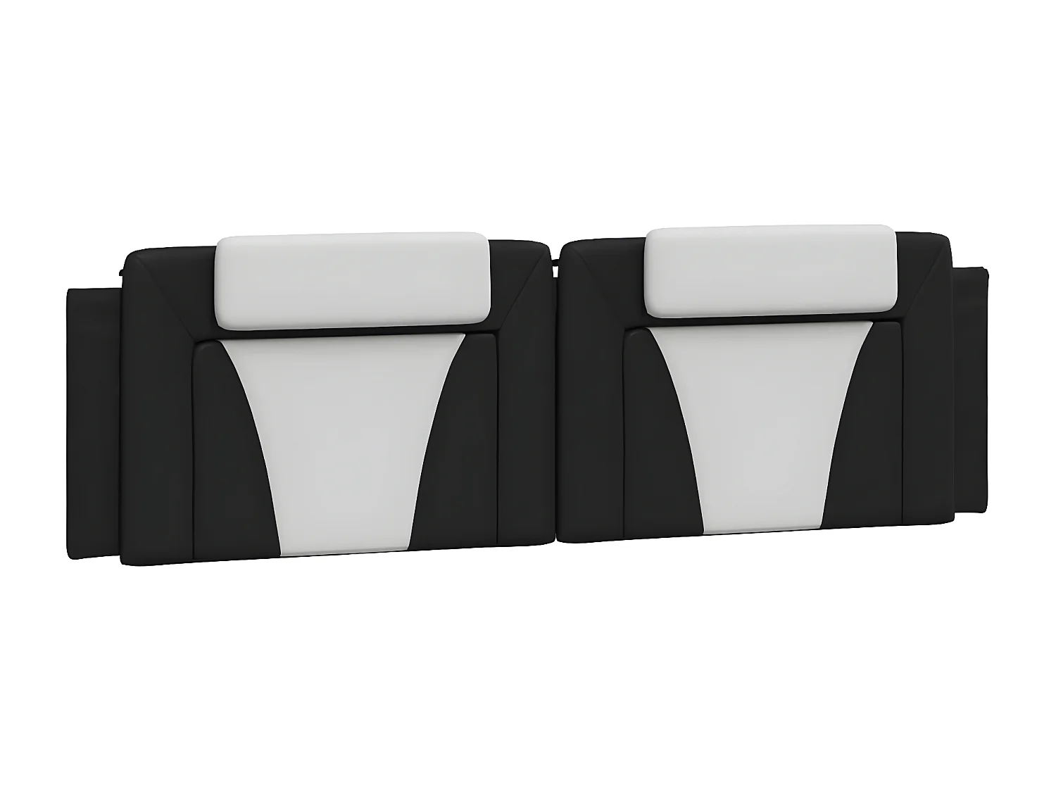 Coussin de tête de lit noir et blanc 180 cm similicuir