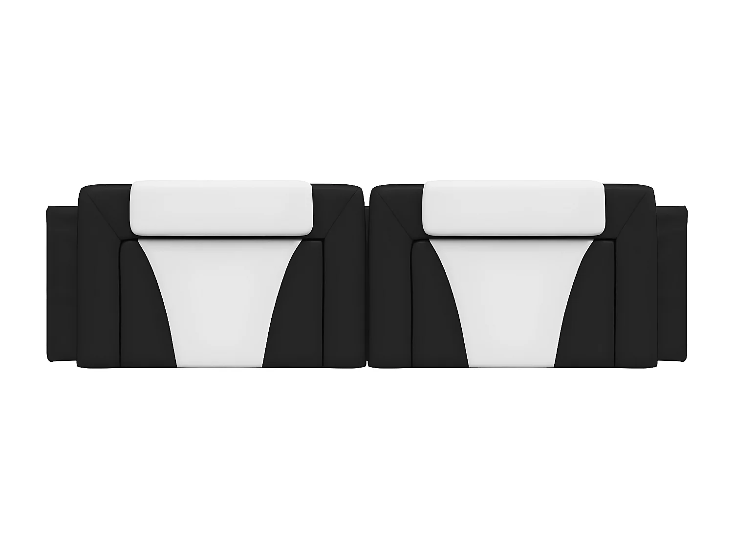 Coussin de tête de lit noir et blanc 180 cm similicuir