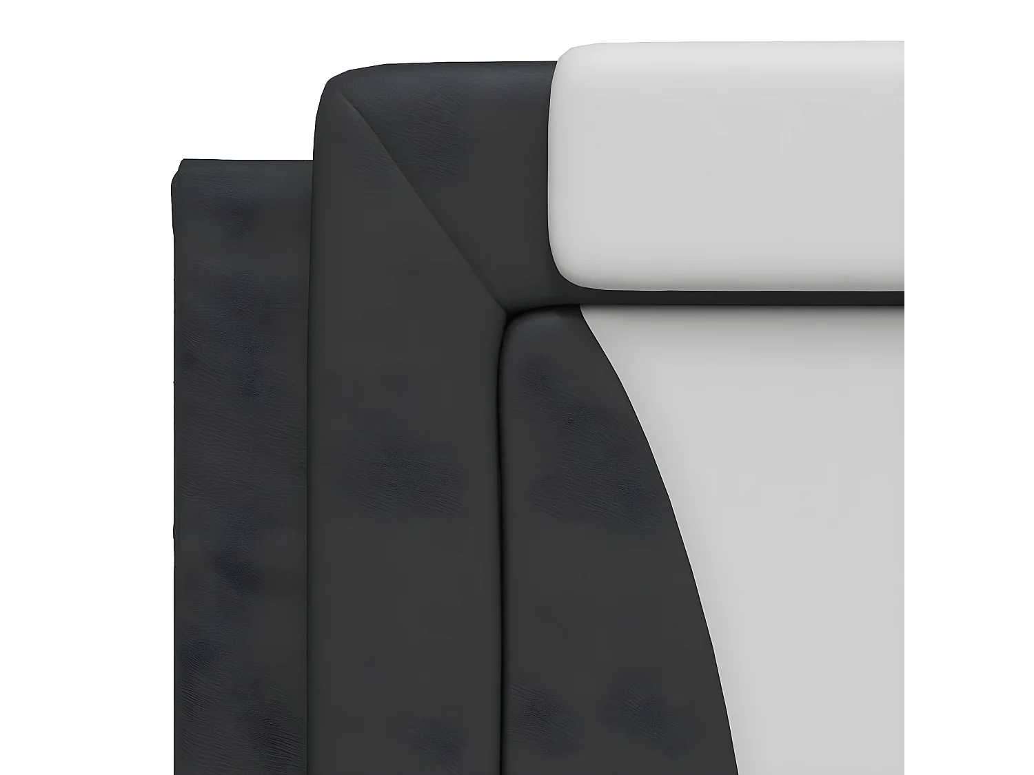 Coussin de tête de lit noir et blanc 180 cm similicuir