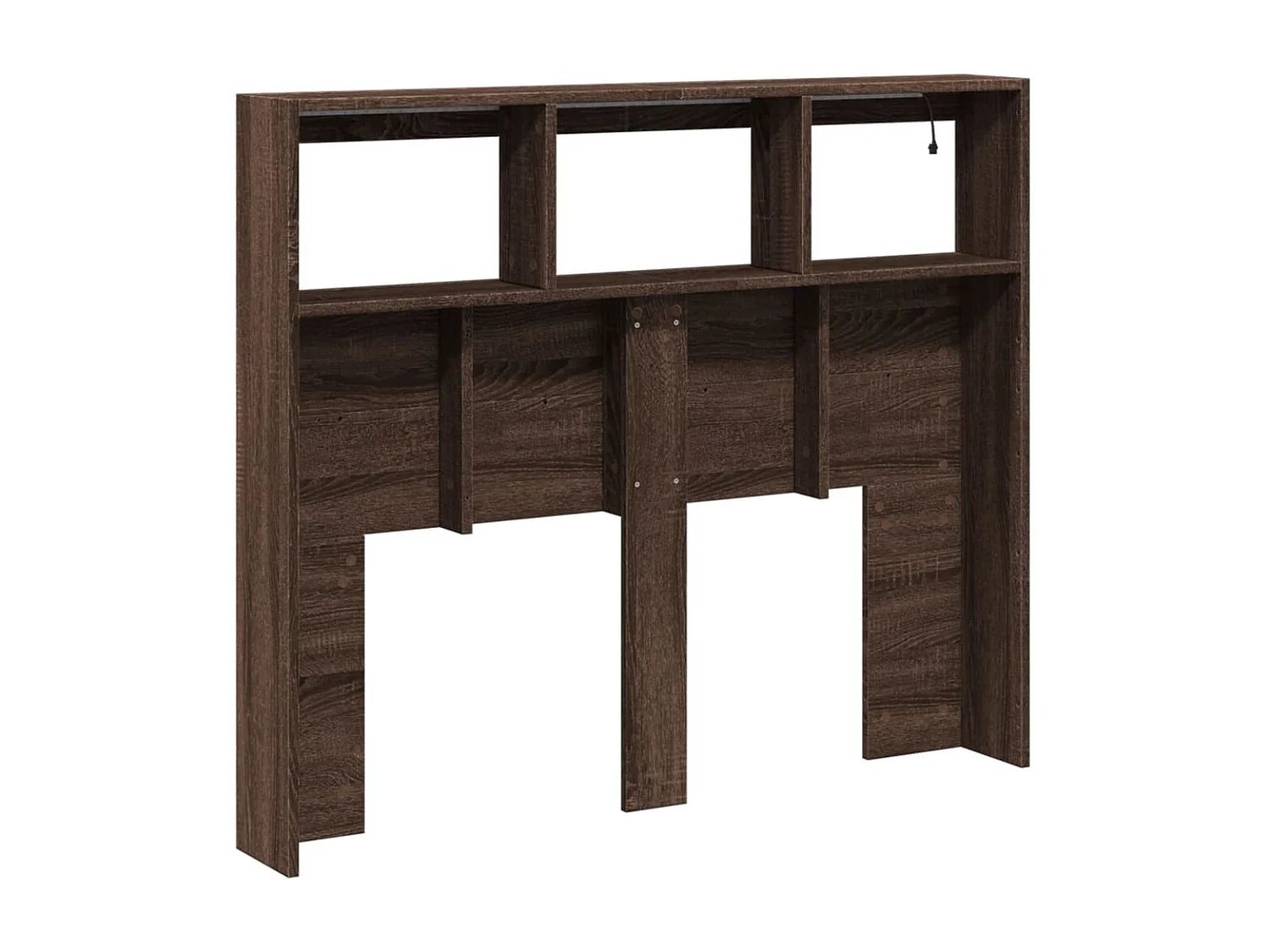 Armoire tête de lit avec LED chêne marron 120x17x102 cm