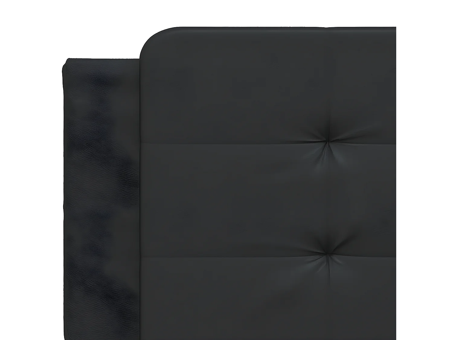 Coussin de tête de lit noir 200 cm similicuir