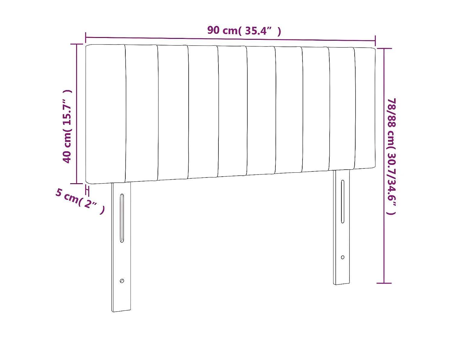 Tête de lit à LED Gris foncé 90x5x78/88 cm Velours