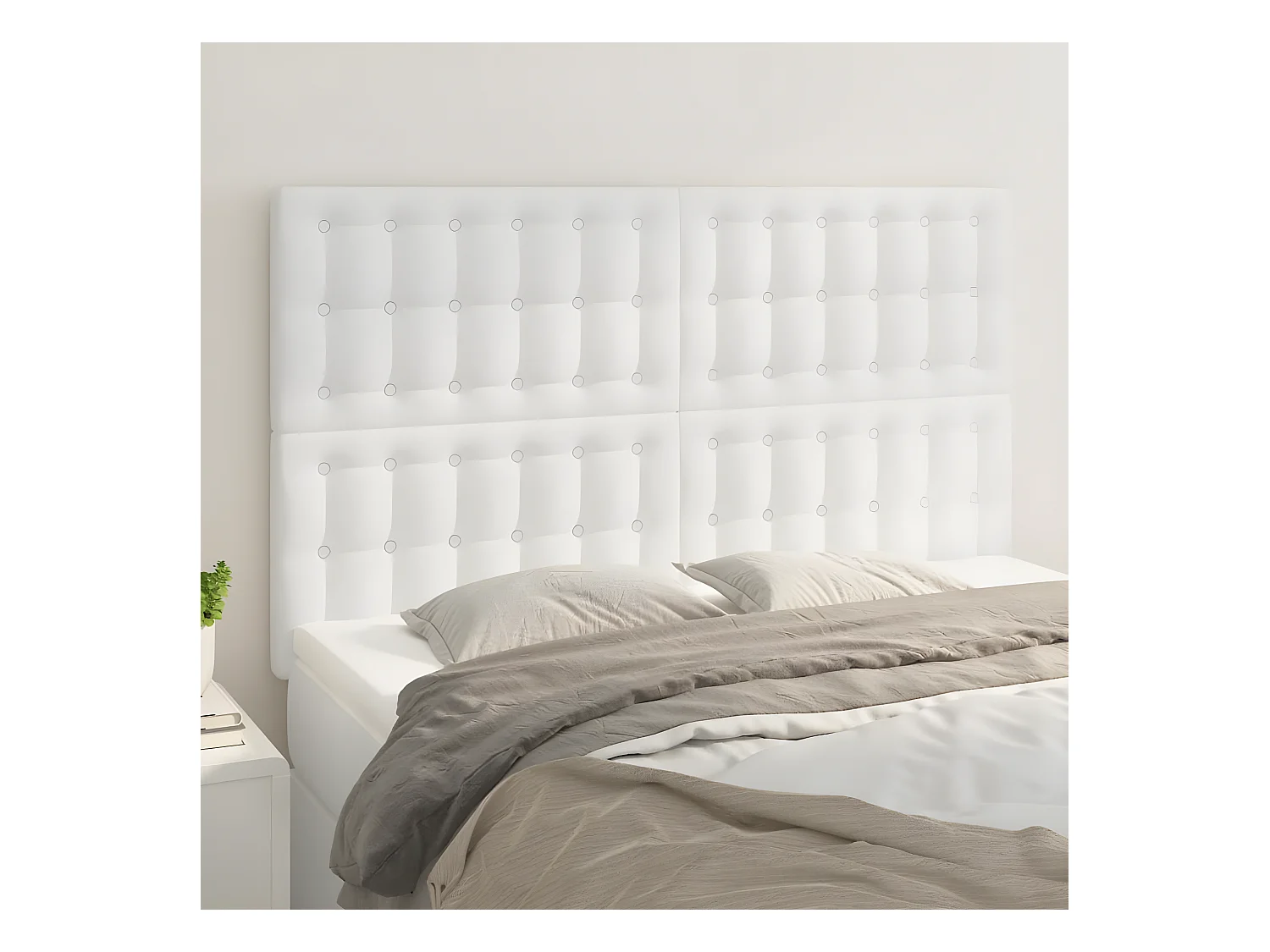 Têtes de lit 4 pièces Blanc 72x5x78/88 cm Similicuir