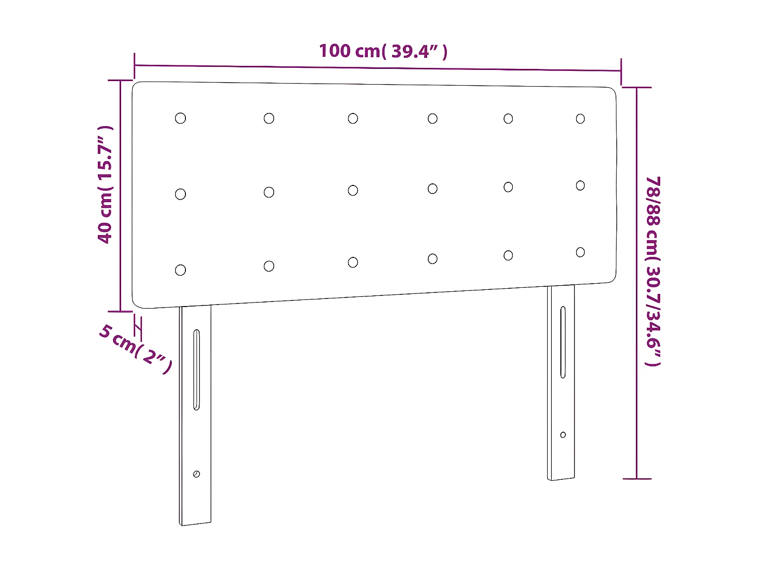 Cabeceira de cama veludo 100x5x78/88 cm preto