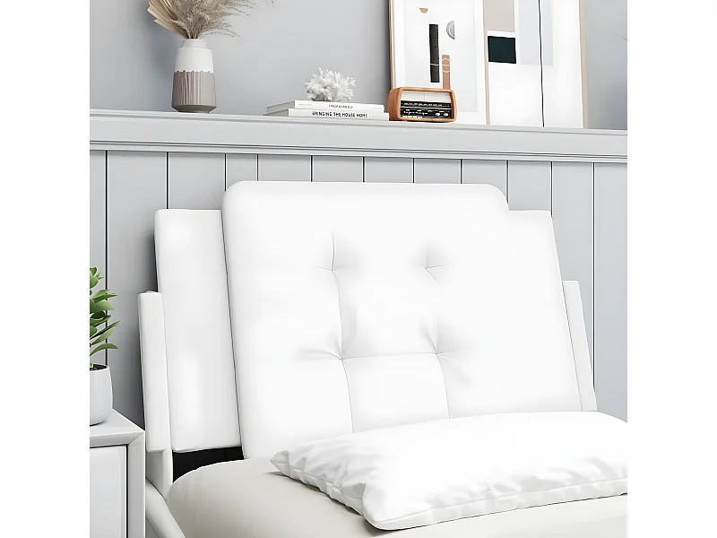 Coussin de tête de lit blanc 80 cm similicuir