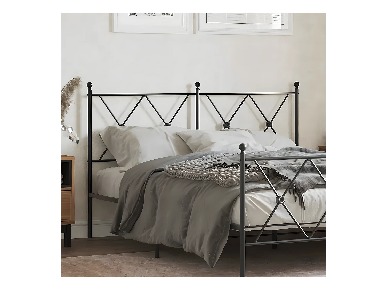 Tête de lit métal noir 140 cm